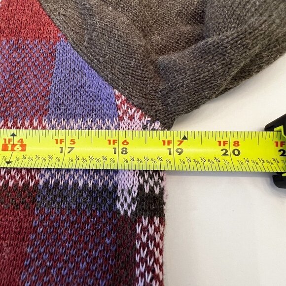 SUNDANCE Cardigan Sweater Gray Plaid Front Academia Size Small - Picture 4 of 7